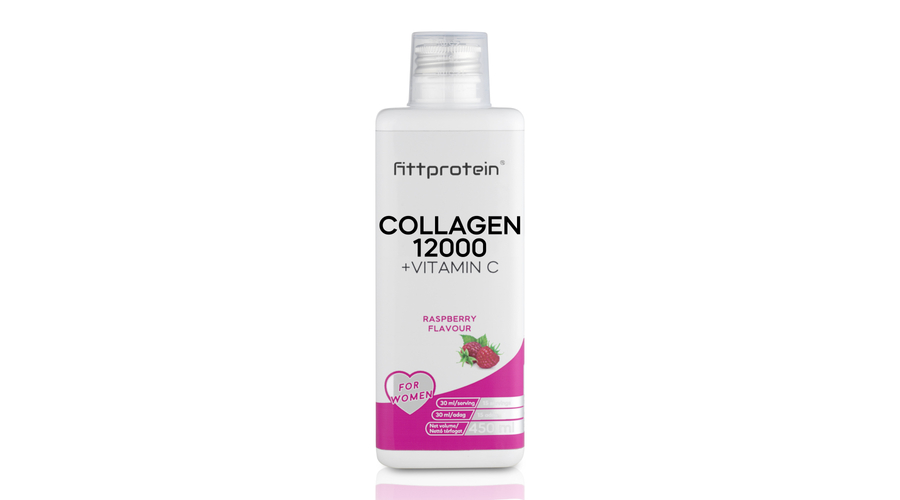 Fittprotein Collagen 12000mg +Vitamin C 450 ml Málna ízben