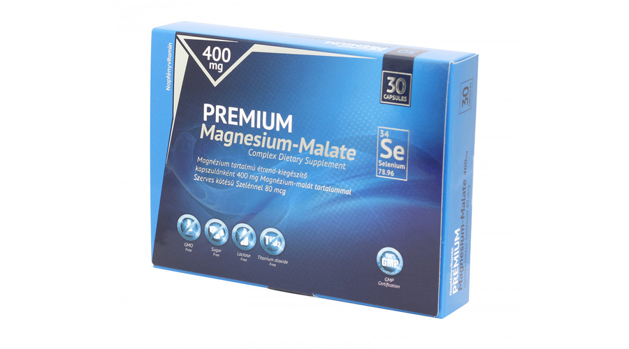 Napfényvitamin Prémium Magnézium-malát 400 mg szerves kötésű szelénnel 80 mcg kapszula 30 db 