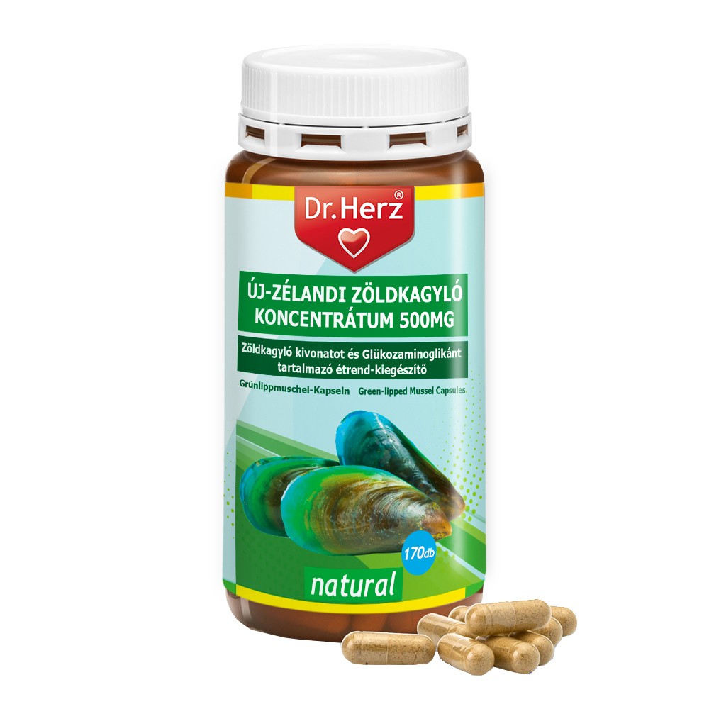 Dr Herz Új-Zélandi Zöldkagyló koncentrátum 500 mg-os kapszula 170 db 
