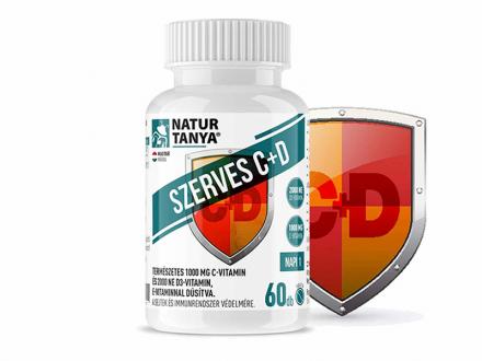 Natur Tanya Szerevs C+D - 1000 mg C-vitamin és 2000 NE D3-vitamin, E-vitaminnal dúsítva 60 db