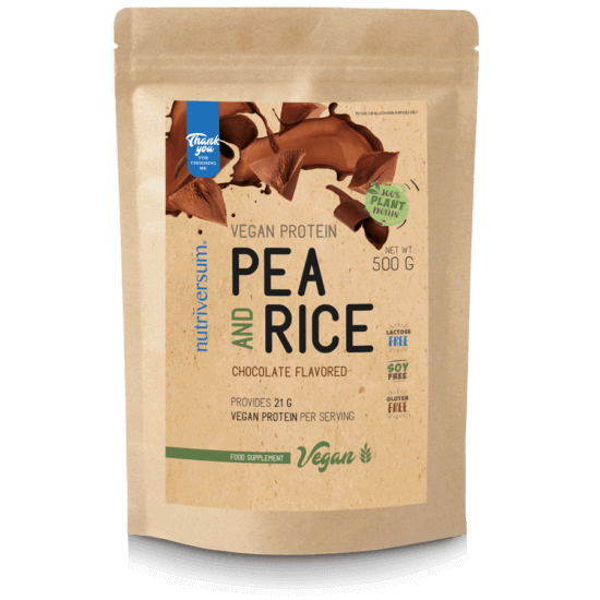 Nutriversum - Pea & Rice Vegan Protein (fehérje) - 500 g - Mogyoró ízű
