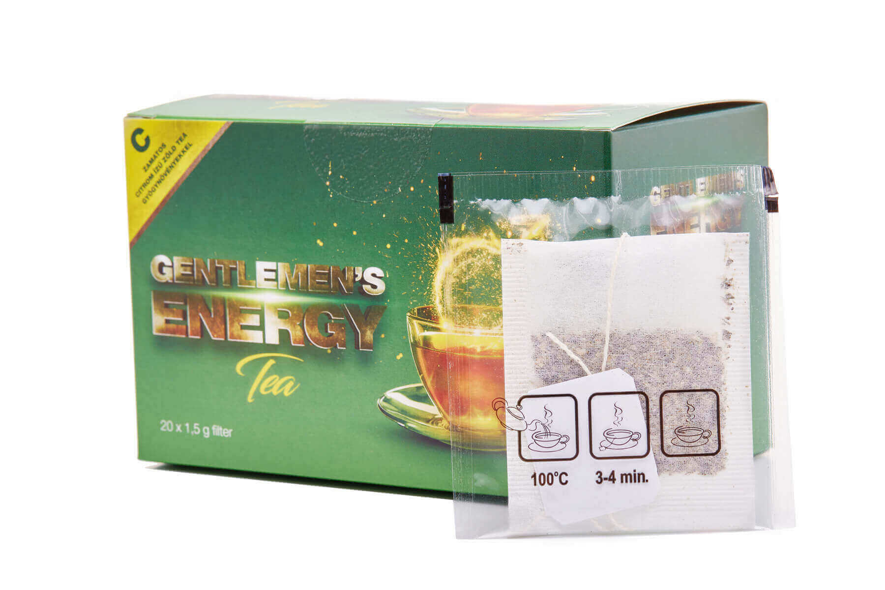 Gentlemen’s Energy Tea –  POTENCIANÖVELŐ  ÉS IMMUNERŐSÍTŐ Citromos zöld tea 20 db