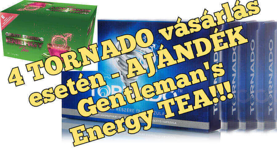 Tornado potencianövelő akciós csomag 4 db + ajándék 1 db Gentlemen's Tea 