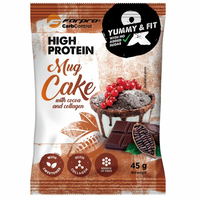 FORPRO High Protein Mug Cake with Cocoa, Collagen and Sweeteners 20x45g