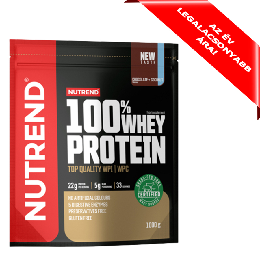 NUTREND 100% Whey Protein 1000g White Chocolate+Coconut
